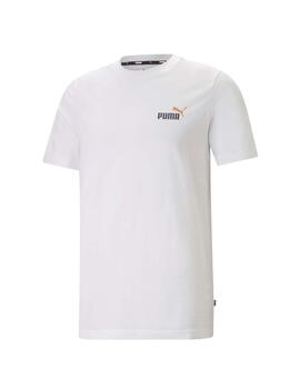 Camiseta Puma ESS+ 2 Col Small Log Blanco Hombre