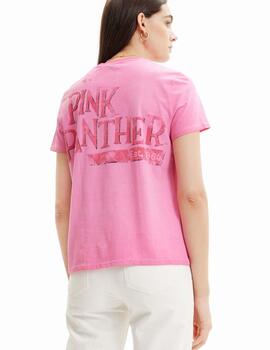 Camiseta Desigual Pink Panther Smile MC Rosa Mujer