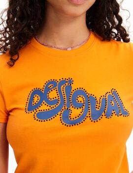 Camiseta Desigual Barcelona MC Naranja Mujer