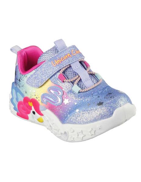 Zapatillas Skechers S Lights Unicorn Azul Mtc Ni a