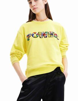 Sudadera Desigual Power Amarillo Mujer