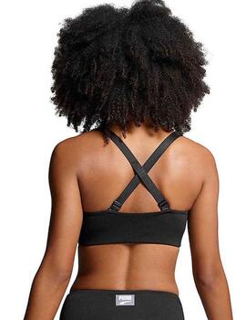 Top de Bikini Puma Ribbed Scoop Negro Mujer