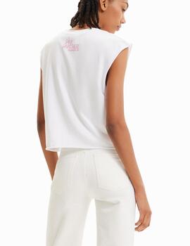 Camiseta Desigual Pink Panther Blanco Mujer