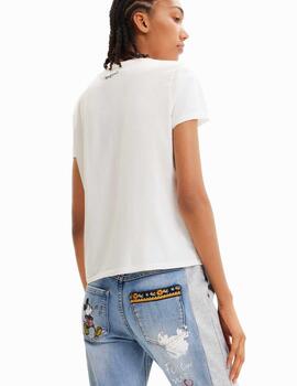 Camiseta Desigual Mickey Crash Blanco Mujer