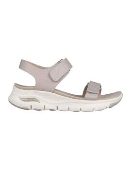 Sandalias Skechers Arch Fit Touristy Gris Mujer