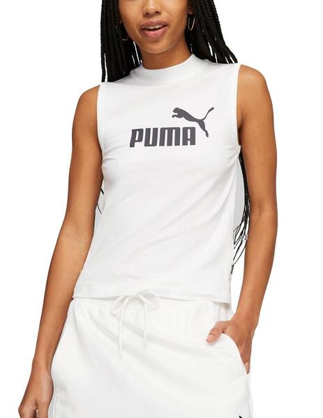 Camiseta Puma ESS Slim Logo Tank Blanco Mujer