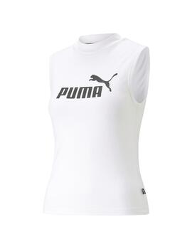 Camiseta Puma ESS Slim Logo Tank Blanco Mujer
