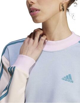 Sudadera Adidas W 3S HN SWT Azul/Rosa Mujer