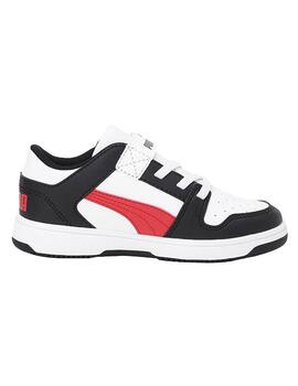 Zapatillas Puma Rebound Layup Lo Bco/Negro/Rj