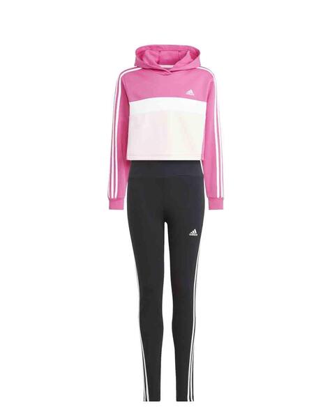 Chandal Adidas JG 3S Tib FL Rosa/Bco/Negro Niña