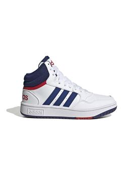 Zapatillas Adidas Hoops Mid 3.0 K Blanco/Azul