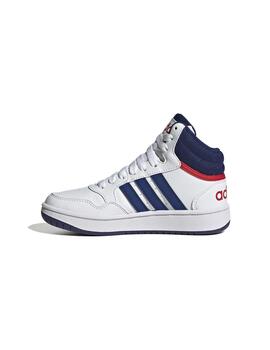 Zapatillas Adidas Hoops Mid 3.0 K Blanco/Azul