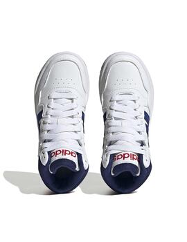 Zapatillas Adidas Hoops Mid 3.0 K Blanco/Azul