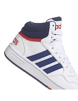 Zapatillas Adidas Hoops Mid 3.0 K Blanco/Azul