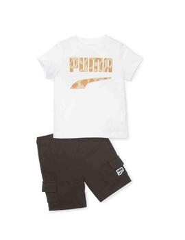 Set Puma Minicats Downtown Blanco/Negro Niño