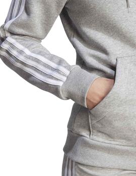 Chaqueta Adidas W 3S FL FZ HD Gris Mujer
