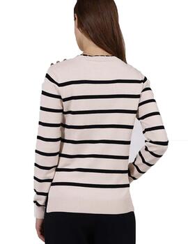 Jersey Naf Naf Mahlia ML Crudo/Negro Mujer