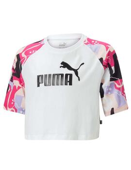 Camiseta Puma ESS  Street Art Ragl Crop Bco Niña