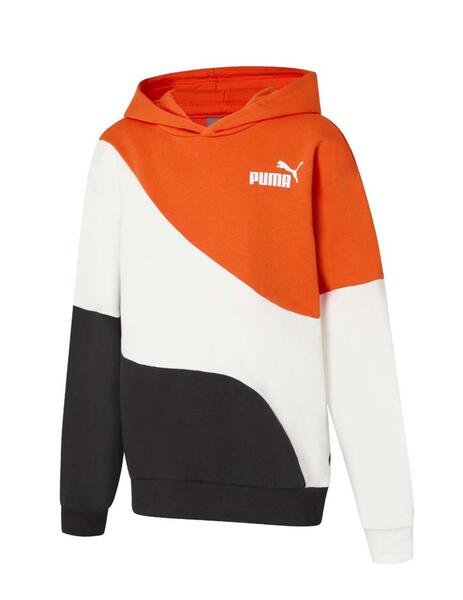 Sudadera Puma Power Cat Naranja/Bco/Negro Niño