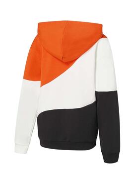 Sudadera Puma Power Cat Naranja/Bco/Negro Niño