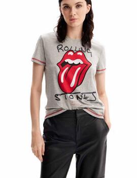 Camiseta Desigual The Rolling Stones Gris Mujer