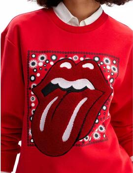 Sudadera Desigual The Rolling Stones Rojo Mujer