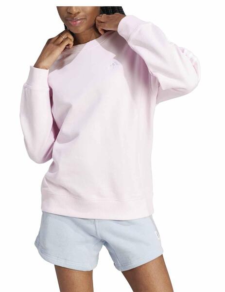 Sudadera Adidas W 3S FT Rosa/Bco Mujer