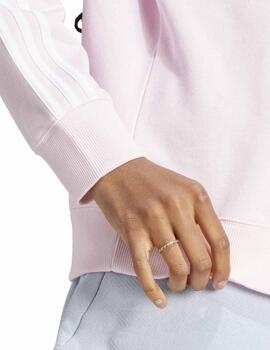 Sudadera Adidas W 3S FT Rosa/Bco Mujer
