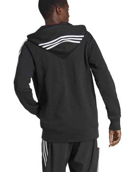 Chaqueta Adidas M 3S FT FZ HD Negro/Blanco Hombre