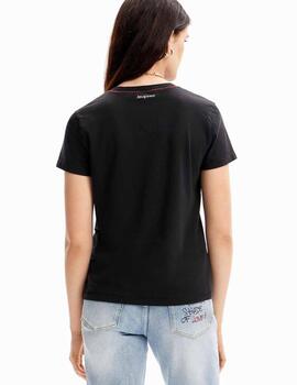 Camiseta Desigual Mickey Arty Negro Mujer