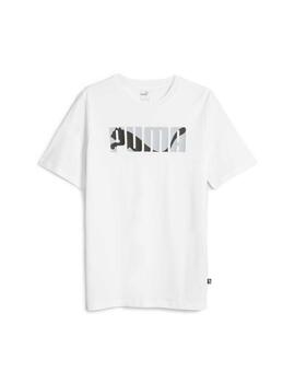 Camiseta Puma Logo Hombre Blanco