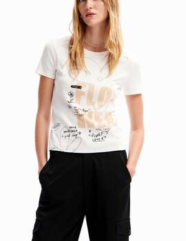 Camiseta Desigual Cut Blanco Mujer