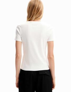 Camiseta Desigual Cut Blanco Mujer