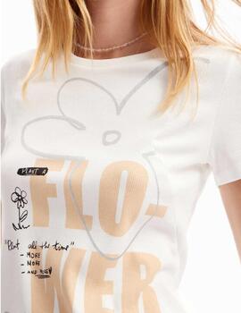 Camiseta Desigual Cut Blanco Mujer