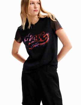 Camiseta Desigual Love Negro Mujer