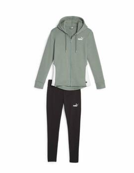 Chandal Puma Metallic Tracksuit F Verde/Negr Mujer