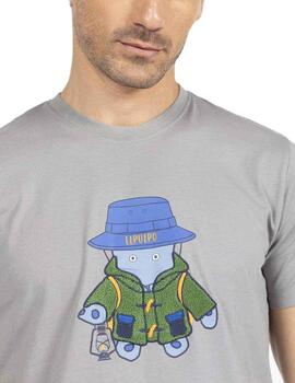 Camiseta elPulpo Pulpo Explorer Gris Hombre