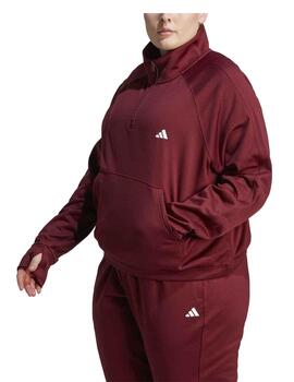 Sudadera Adidas W GG 1/4 Zip Granate Mujer