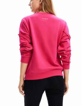 Sudadera Desigual Tapes Fucsia Mujer