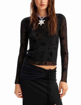 Camiseta Desigual Part ML Negro Mujer