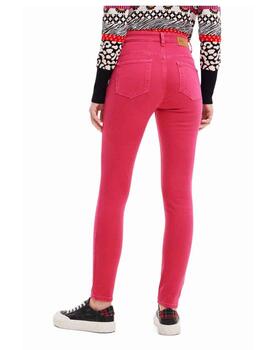 Pantalon Desigual Justin Denim Fucsia Mujer