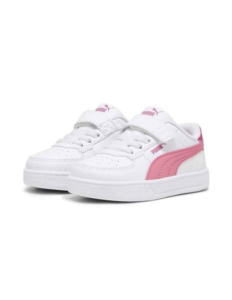 zapatillas Puma niña Smash Blanco Rosa velcro /