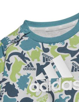 Chandal Adidas I AOP FT JOG Verde/Azul Niño