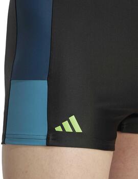 Bañador Adidas Block Boxer Negro/Azul Hombre