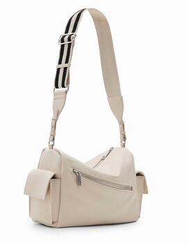 Bolso Desigual Half Logo Habana Crudo Mujer