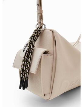 Bolso Desigual Half Logo Habana Crudo Mujer
