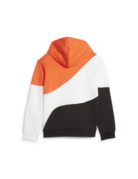 Sudadera Puma Power Cat Naranja/Bco/Neg Niño