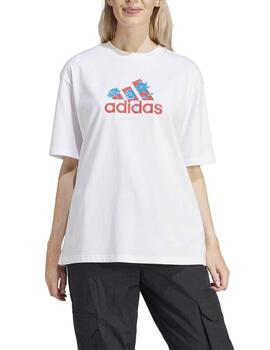 Camiseta Adidas W FLWR BOS GT Beige Mujer