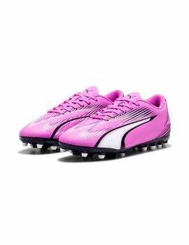 Botas Puma Ultra Play MG Jr Fucsia/Neg/Bco