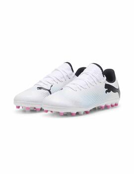 Botas Puma Future 7 Play MG Jr Blanco/Tq/Neg